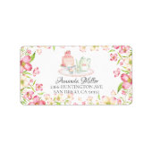 Dainty Pink Floral Bridal Tea Retouradreslabel Etiket (Voorkant)