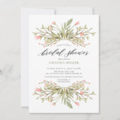 Dainty Pink Floral & Greenery Vrijgezellenfeest Kaart (Voorkant)