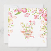 Dainty Pink Floral Sweeite Baby shower Invitati Kaart (Achterkant)