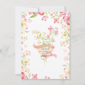 Dainty Pink Floral Sweeite Baby shower Invitati Kaart (Achterkant)