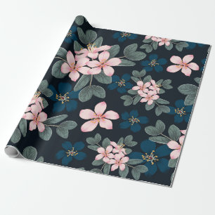 Dainty Pink Flowers Wrapping Paper Cadeaupapier