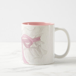 Dainty Pink Ribbon Coquette Coffee Mug Tweekleurige Koffiemok