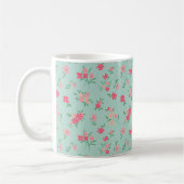 Dainty Pink Tiny Flowers Koffiemok (Links)