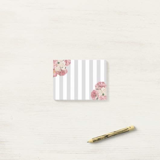 Dainty, Roos en Stripes Post-it® Notes (Op bureau)