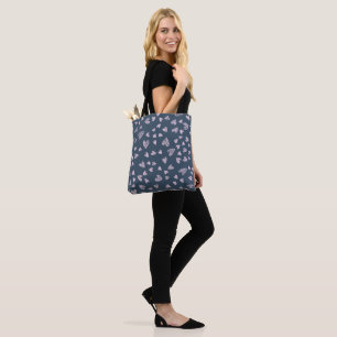 Dainty roze hart patroon tote bag