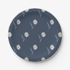 Dainty Scattered Aster Botanical | Inky Navy Papieren Bordje