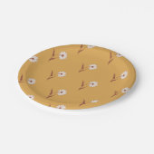 Dainty Scattered Aster Botanical | Muted Mustard Papieren Bordje (Gekanteld)