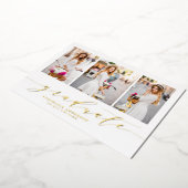 Dainty Script Drie Foto Afstuderen Folie Uitnodiging (Gedraaid)