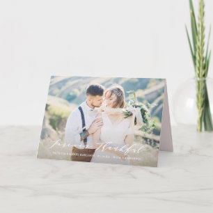 Dainty Script for ever Thankful Weddenschap Bedank Bedankkaart