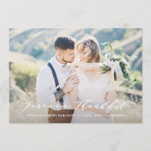 Dainty Script for ever Thankful Weddenschap Bedank Bedankkaart