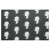 Dainty Skull Cameo Blauw Stof (Yard (91,4 cm))