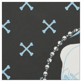 Dainty Skull Cameo Blauw Stof (Close Up)