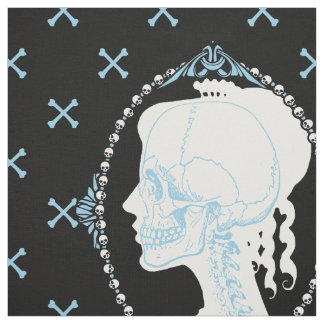 Dainty Skull Cameo Blauw Stof