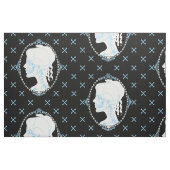 Dainty Skull Cameo Blauw Stof (Fat Quarter)