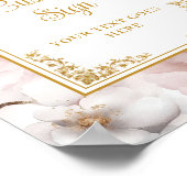 Dainty stoffige roze bloemen met gouden accenten 8 poster (Hoek)