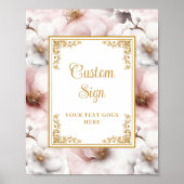 Dainty stoffige roze bloemen met gouden accenten 8 poster (Voorkant)