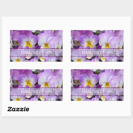 Dainty Violas ~ Rechthoek Sticker (Vel)