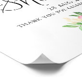 Dainty Waterverf Florals Baby shower Welkomstteken Poster (Hoek)