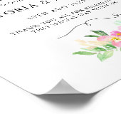 Dainty Waterverf Florals Welkom bij ons huwelijk Poster (Hoek)