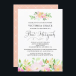 Dainty Waterverf Flowers Bat Mitzvah Uitnodiging<br><div class="desc">Een elegante en vrouwelijke florale Bat Mitzvah-uitnodiging met waterverf pastelbloemen en whimsical script. Deze uitnodiging is perfect voor de lente en de zomer van Bat Mitzvah.</div>