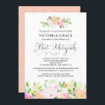 Dainty Waterverf Flowers Bat Mitzvah Uitnodiging<br><div class="desc">Een elegante en vrouwelijke florale Bat Mitzvah-uitnodiging met waterverf pastelbloemen en whimsical script. Deze uitnodiging is perfect voor de lente en de zomer van Bat Mitzvah.</div>