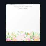 Dainty Waterverf Flowers | Pastel Floral Notitieblok<br><div class="desc">Whimsical en vrouwelijk notitieblok met pastel waterverf. Dit flora notitieblok is ideaal voor persoonlijk en zakelijk gebruik.</div>