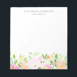 Dainty Waterverf Flowers | Pastel Floral Notitieblok<br><div class="desc">Whimsical en vrouwelijk notitieblok met pastel waterverf. Dit flora notitieblok is ideaal voor persoonlijk en zakelijk gebruik.</div>