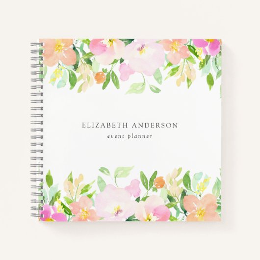Dainty Waterverf Flowers | Pastel Floral Notitieboek (Voorkant)