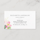 Dainty Waterverf Flowers | Pastel Floral Visitekaartje (Achterkant)