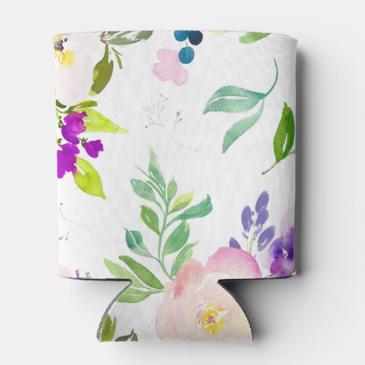 Dainty Waterverf Flowers | Pioenen en Wisterias Blikjeskoeler (Achterkant)