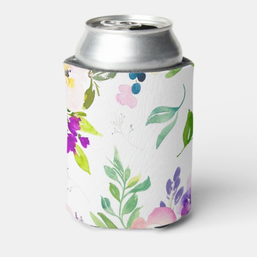 Dainty Waterverf Flowers | Pioenen en Wisterias Blikjeskoeler (Blikje Achterkant)