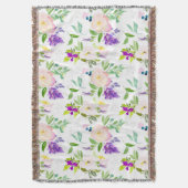 Dainty Waterverf Flowers | Pioenen en Wisterias Deken (Voorkant Verticaal)