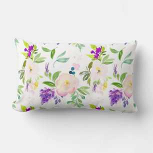 Dainty Waterverf Flowers   Pioenen en Wisterias Kussen