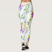 Dainty Waterverf Flowers | Pioenen en Wisterias Leggings (Achterkant)