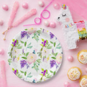 Dainty Waterverf Flowers | Pioenen en Wisterias Papieren Bordje (Feest)