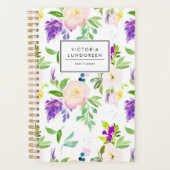 Dainty Waterverf Pioenrozen en Wisterias Floral Planner (Voorkant)