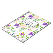 Dainty Waterverf Pioenrozen en Wisterias Pattern Notitieboek (Linkerzijde)