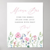 Dainty Waterverf SPring Meadow Shower Mimosa Bar Poster (Voorkant)