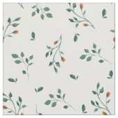 Dainty White Green Floral Pattern Stof (Close Up)