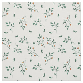 Dainty White Green Floral Pattern Stof