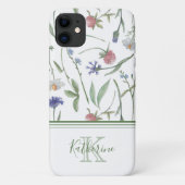 Dainty wild bloemen gepersonaliseerd Case-Mate iPhone case (Achterkant)
