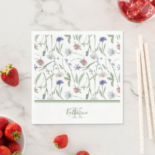 Dainty wild bloemen gepersonaliseerd servet