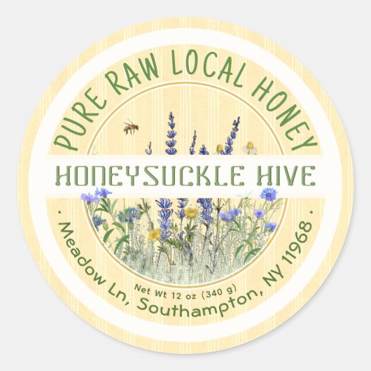 Dainty Wildbloems Honey Label Pure Raw Local (Voorkant)