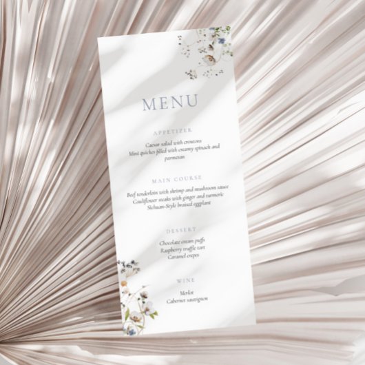 Dainty Wildflower Dusty Blue Menu