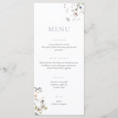 Dainty Wildflower Dusty Blue Menu (Voorkant)