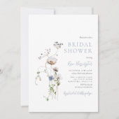 Dainty Wildflower Dusty Blue Vrijgezellenfeest Kaart (Voorkant)