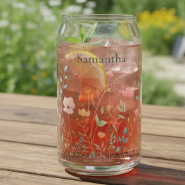 Dainty Wildflower Personalized Blikvorm Glas