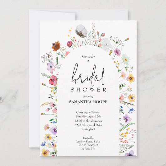 Dainty Wildflower Vrijgezellenfeest Kaart (Voorkant)