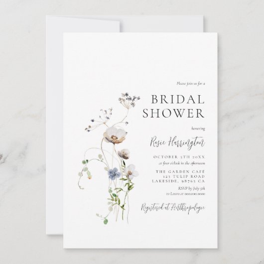 Dainty Wildflower Vrijgezellenfeest Kaart (Voorkant)