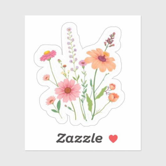 Dainty Wildflowers Botanical Floral  Sticker (Vel)